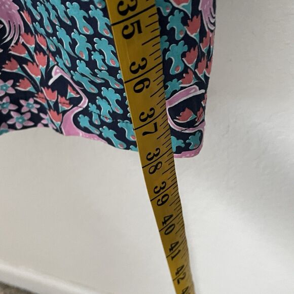 Simply Southern Smocked Dress Womens Large Pink Flamingos Floral Puff Sleeve - Picture 6 of 9